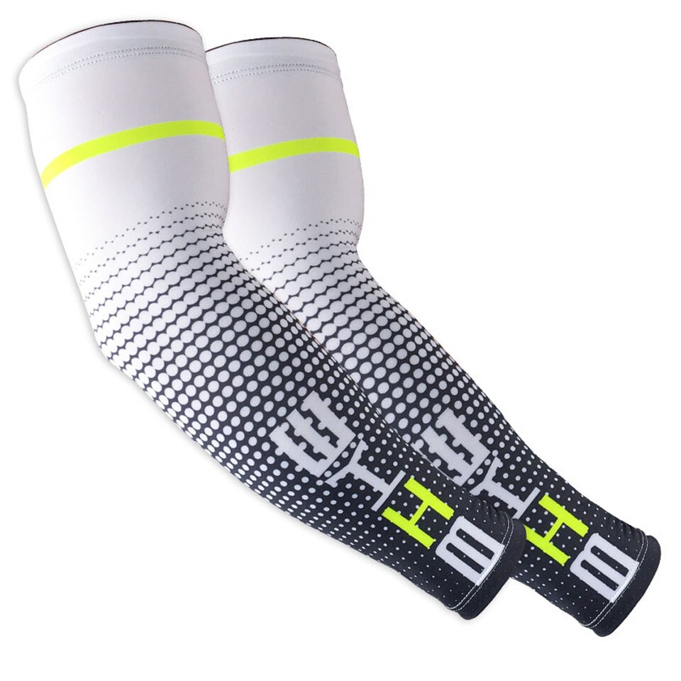 2 stk cool mænd sport cykling løb cykel uv solbeskyttelse manchet cover beskyttende arm ærme cykel arm varmere ærmer: Hvid / Xl