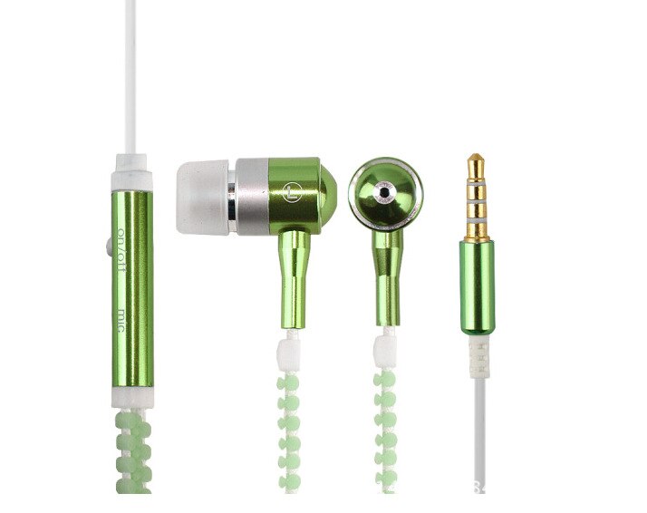 Cool Luminous Glowing Earphone Zipper Bass Mic Headset Night Lighting Colors For iPhone Samsung Xiaomi Metal In-ear Headpone