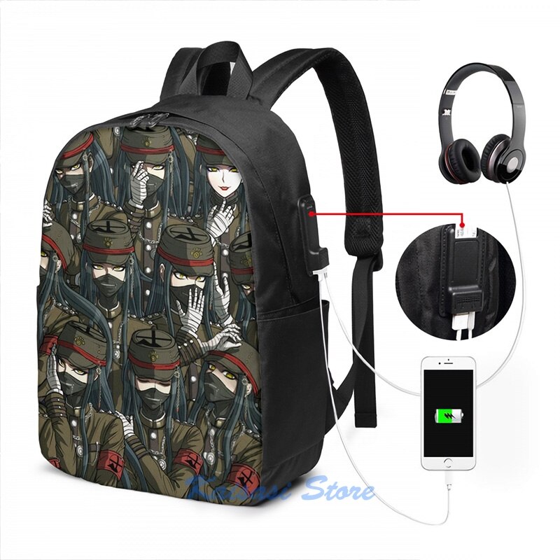 Grappige Grafische Print Korekiyo Shinguji Usb Lading Rugzak Mannen Schooltassen Vrouwen Tas Reizen Laptoptas: USB Backpack 17 in