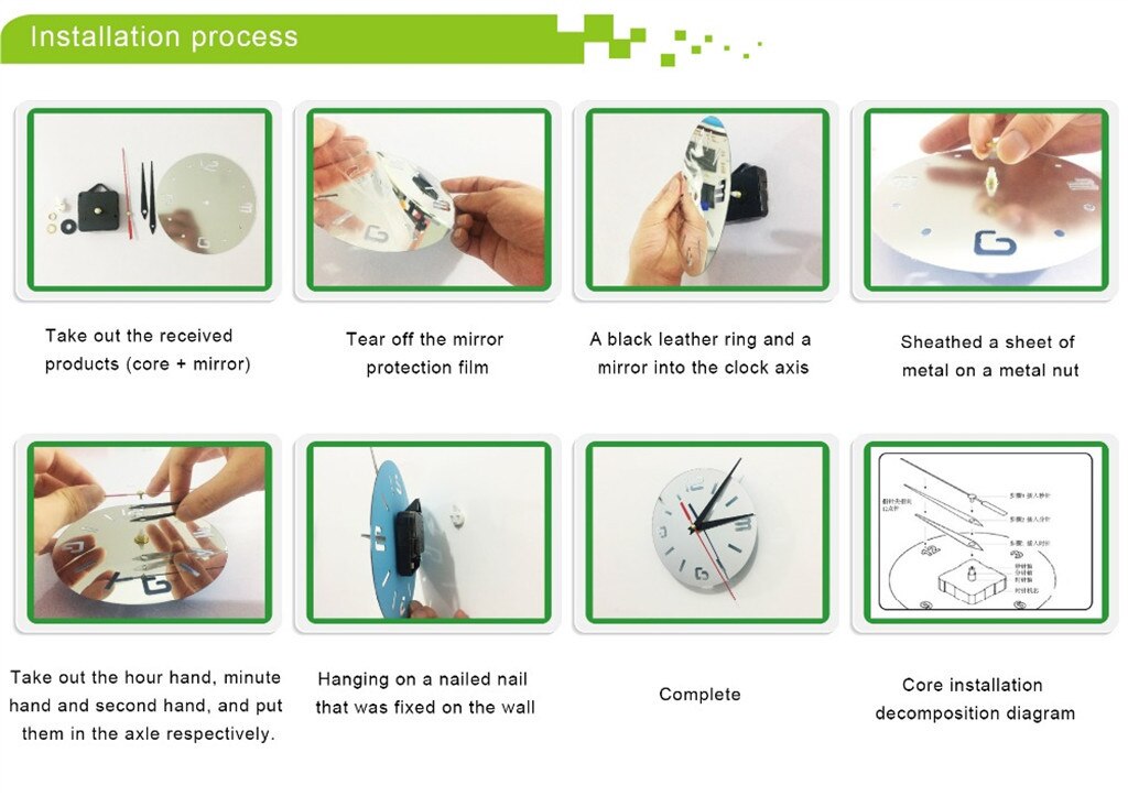 3D Cartoon Cat wall clock modern Modeling Acrylic Mirror Clock Home Decoration Wall Clock horloge murale