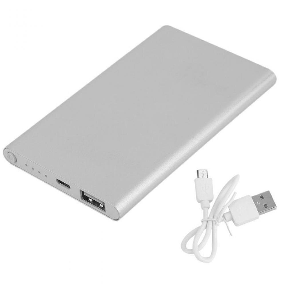 Ultradunne 12000Mah Power Bank Draagbare Oplader Usb Batterij Mobiele Voeding Voor Smart Telefoon Externe Mobiele Power supply: sliver