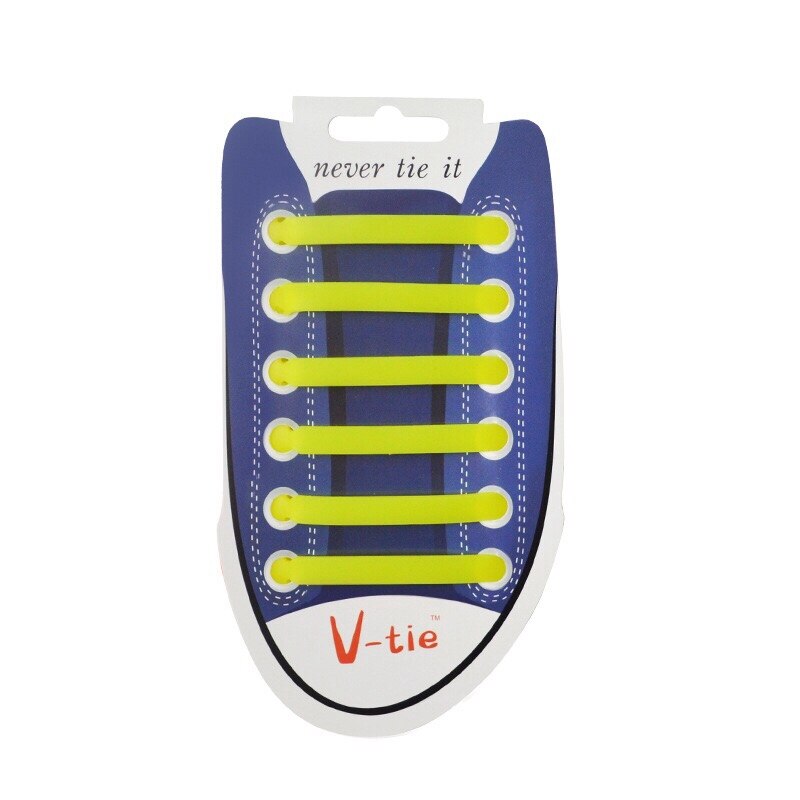 12 Pcs Lichtgevende Siliconen Schoenveters No Tie Elastische schoenveters Sneakers Lui veters Unisex Gemak Rubber Schoenveter: Geel