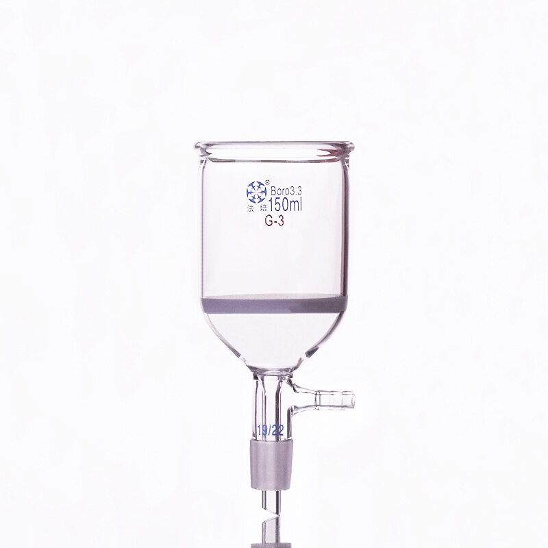 Filtration funnel,with grinding mouth sand board,Capacity 150ml,Joint 19/22,Sand board specifications G3,Bush funnel,sand board