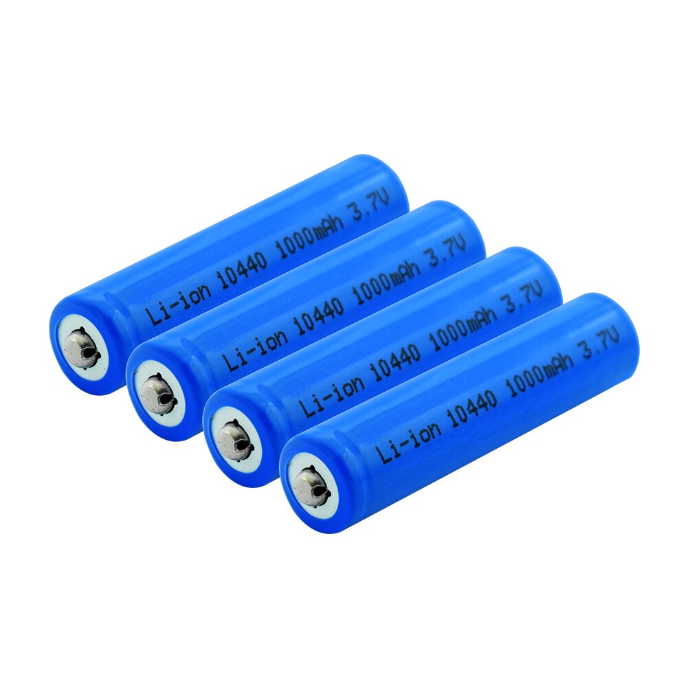 10440 capacity Battery 1000mAh 3.7V Rechargeable Lithium ion AAA Batteries Button Top Li-ion Batteries FLASHLIGHT SHAVER 4PCS