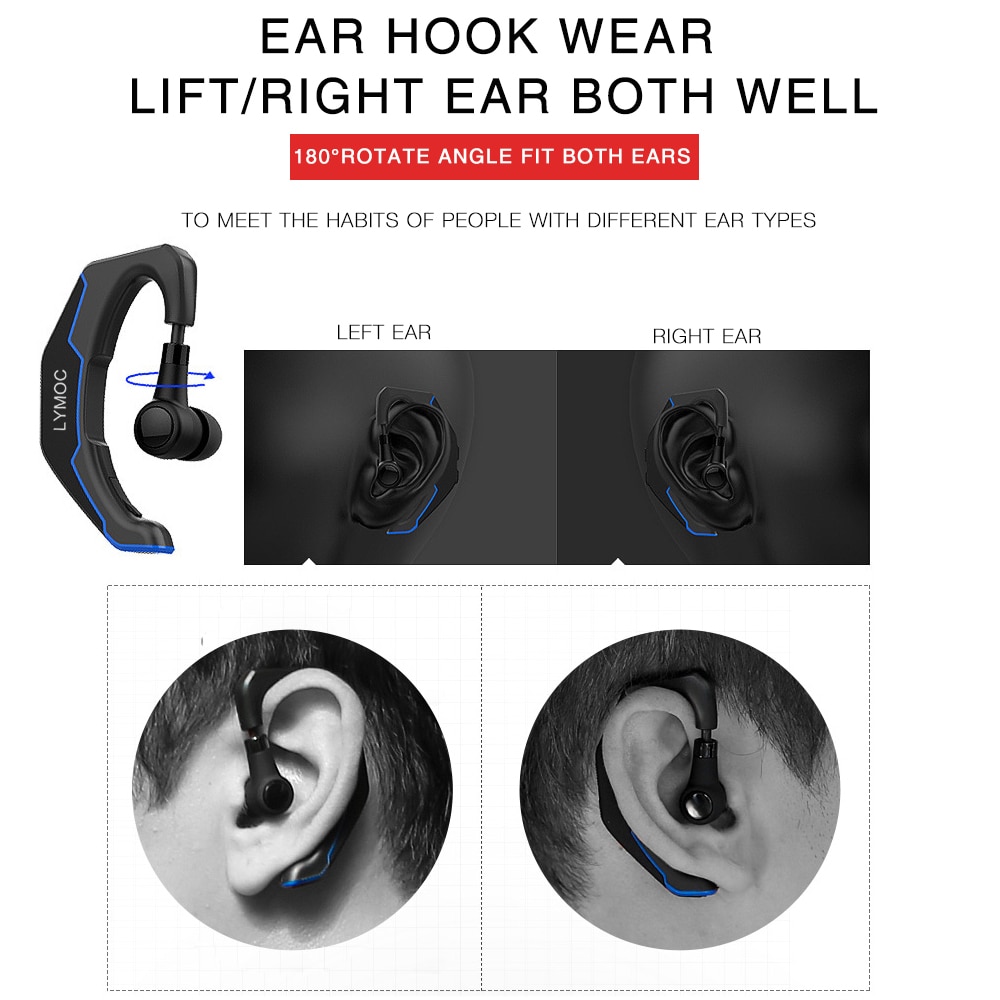 LYMOC Q3 Upgrade Bluetooth Headsets Auto Sport Draadloze Koptelefoon HD MIC Handsfree Telefoon hoofdtelefoon Rit Motorcycle Fiets voor iPhone
