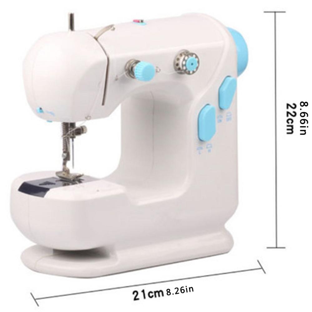 EU/US Plug Portable Sewing Machine Mini Portable Household Foot Pedal Straight Line Hand Table Two Thread Kit Electric