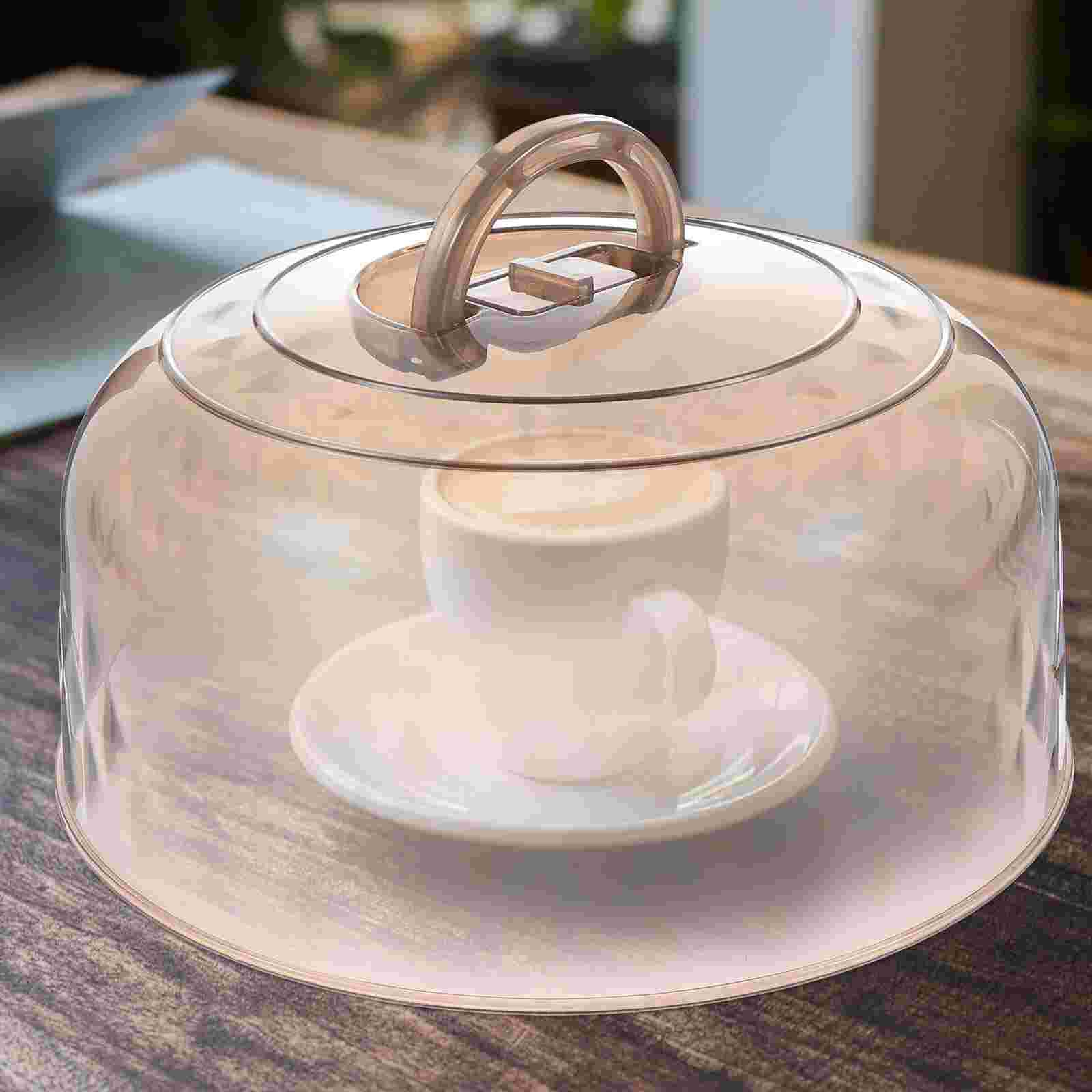 Transparent Food Cover Dust-Proof Plastic Round Dome Cake Fresh-Keeping Lids Snack Tray Display Cover Kitchen Tools