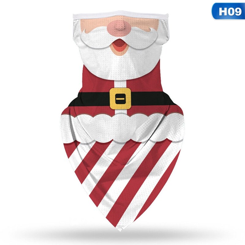 1Pc Christmas Santa Claus Snowman Pattern Kids Head Face Neck Gaiter Tube Bandana Scarf Outdoor Sports Cycling Hiking Scarf: H09