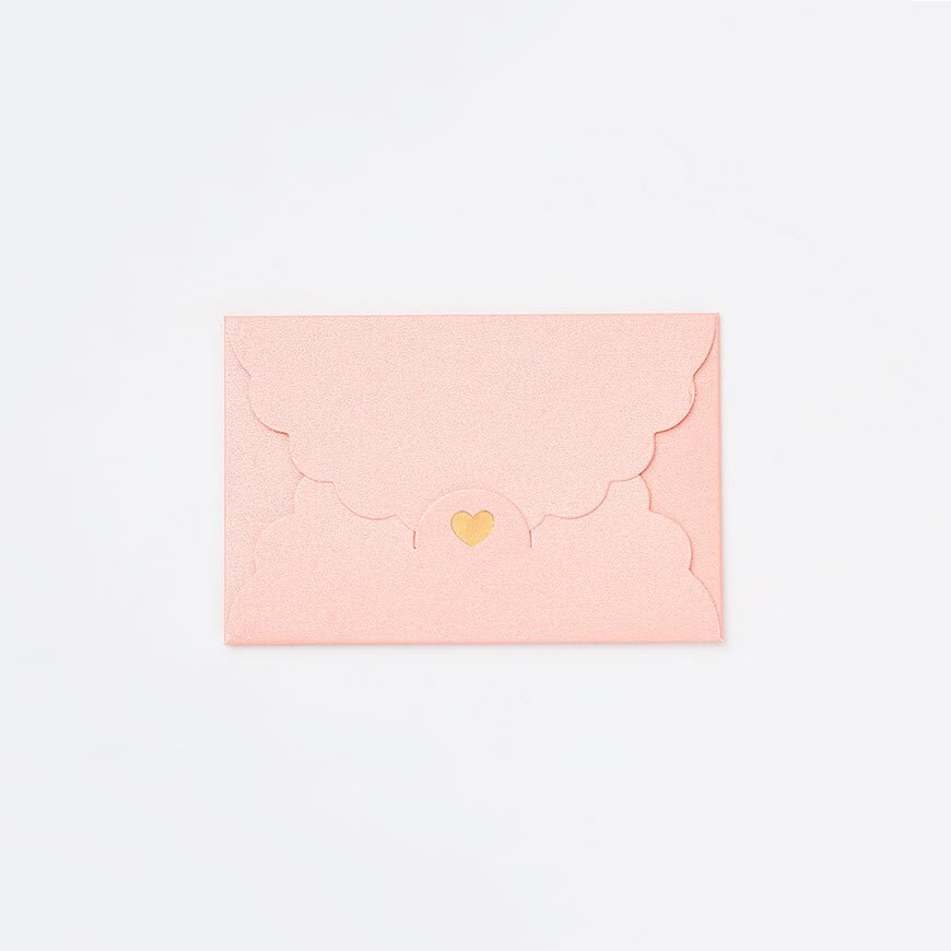 5PC Small Gold Stamp Love Envelop Pearl Craft Cardboard Paper Bank Card VIP Membership Invitation Letter Holder Stationery: J Pearly Pink 5PC