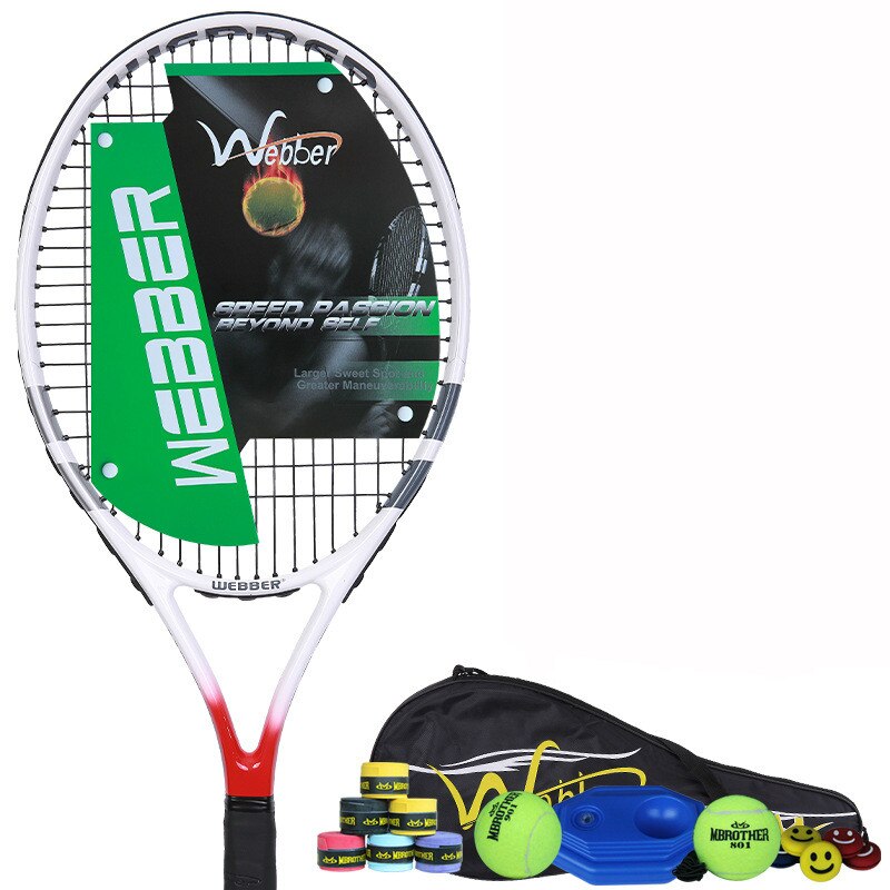 Carbon Tennisracket Enkele Dubbele Beginner Sport Training Tennisracket Raquetas De Tenis Profesionales Weerstand Racket