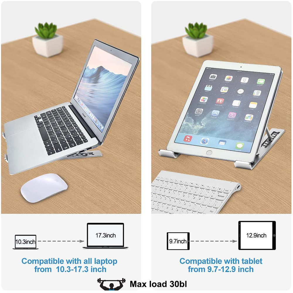 Ergonomisch verstellbarer laptophalter tragbarer faltbarer laptopständer 10.3-17.3 -zoll-notebook-computer macbook air pro aluminiumständer