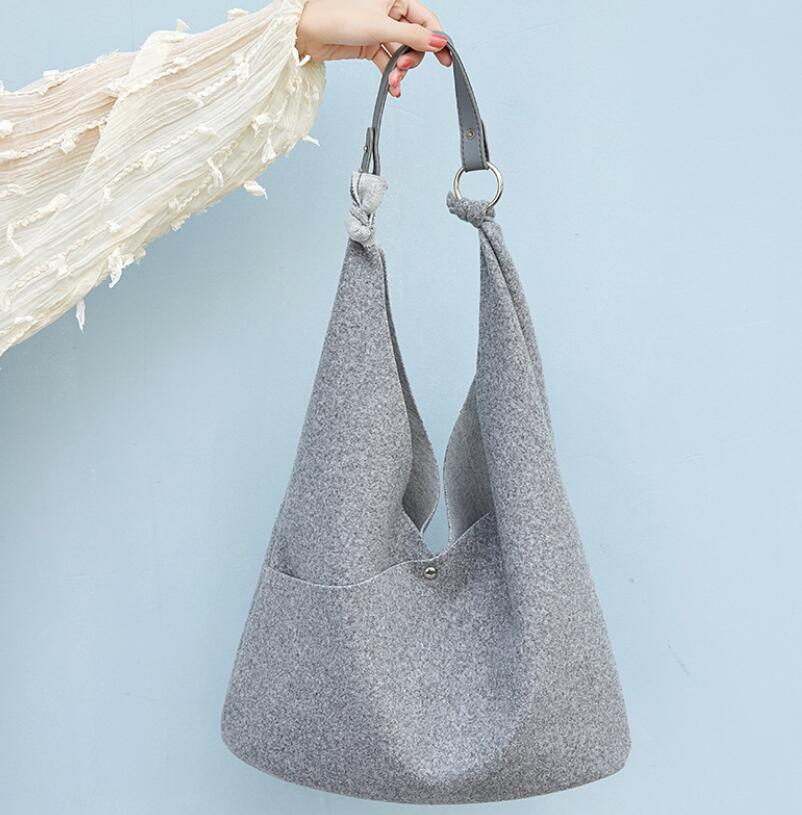 Herbst Winter neue Koreanische wolle tasche schulter tasche einfache murmeln und sohn: grau