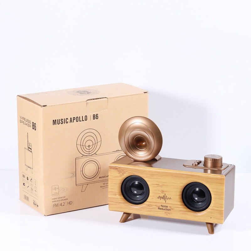 Leistungsstarker retro-bluetooth-lautsprecher mit 10w bluetooth-lautsprechern, superbass 3d surround-sound, subwoofer, usb- und tf-kartenunterstützung sowie radio