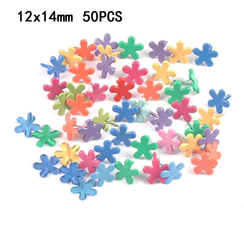 Tachuelas de Metal con forma de corazón y estrella de colores, artesanías, adornos para álbum de recortes, sujetadores, accesorios de decoración hechos a mano