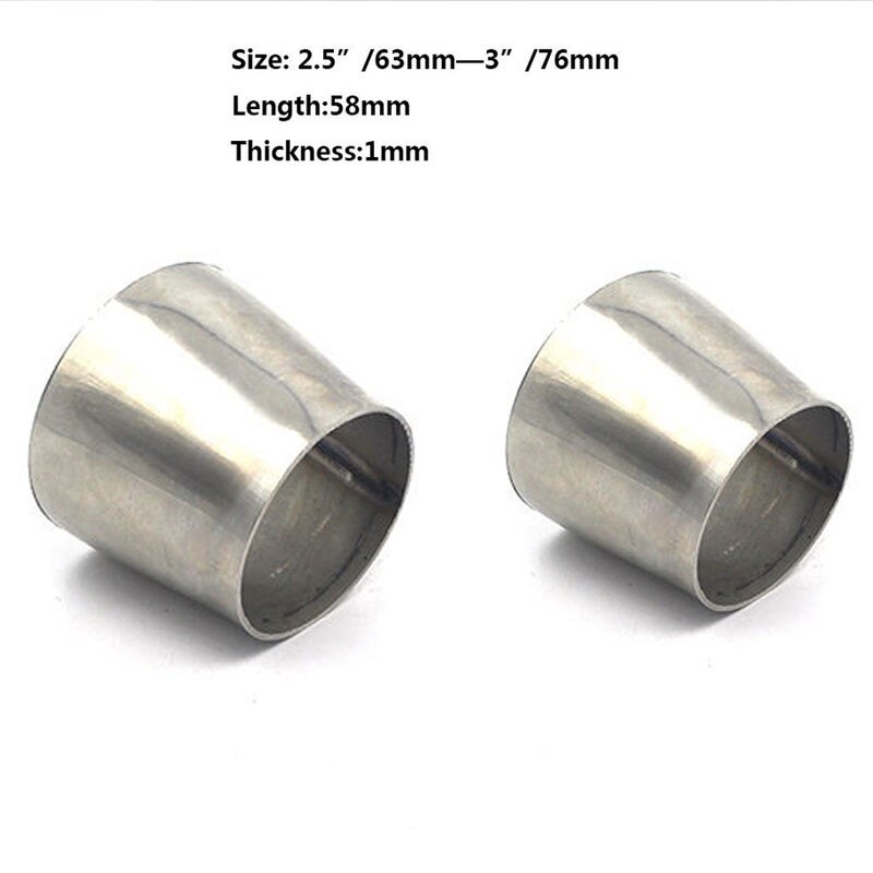 2 Pcs 1.5'' 38mm to 2'' 51mm 2"-2.5" 2.5"-3" OD Exhaust Pipe Reducer Adapter Weldable Universal 201SS: 2.5in-3in