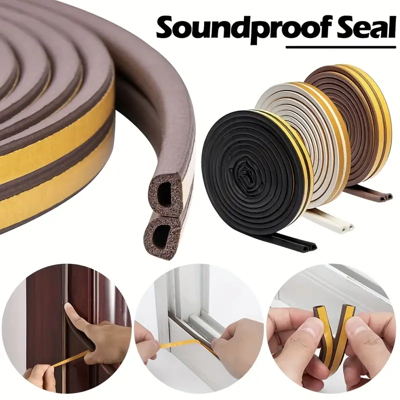 Weatherproof sealing strip for doors and windows, self-adhesive window sealing strip type d for doors, soundproof foam, sealed collision strip