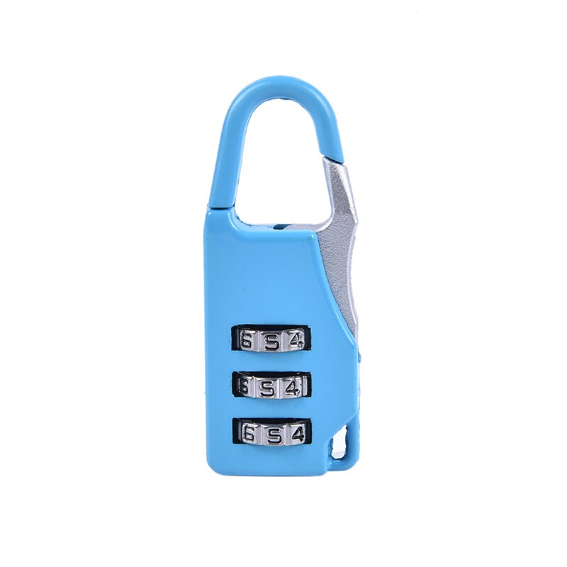 3 Mini Wijzerplaat Digit Nummer Code Wachtwoord Combinatie Hangslot Veiligheid Reizen Delicate Safe Lock Voor Hangslot Bagage Lock Van Gym: Blauw