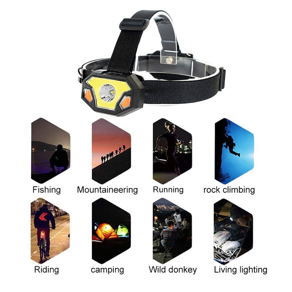 Outdoor LED Red Light Warning Headlight Portable Mini Headlight Life Waterproof Powered Lighting Night Headlight