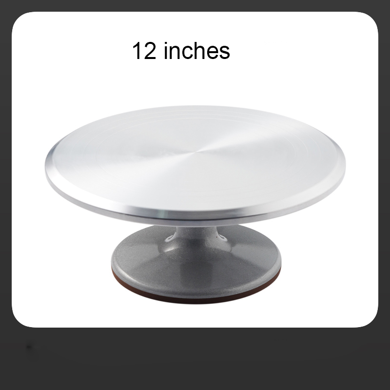 Household 9 /12 Inch Mounted Cream Cake Turntable Rotating table Stand Base Turn Around Decorating Table Cake Stand Baking Tool: 12 inch