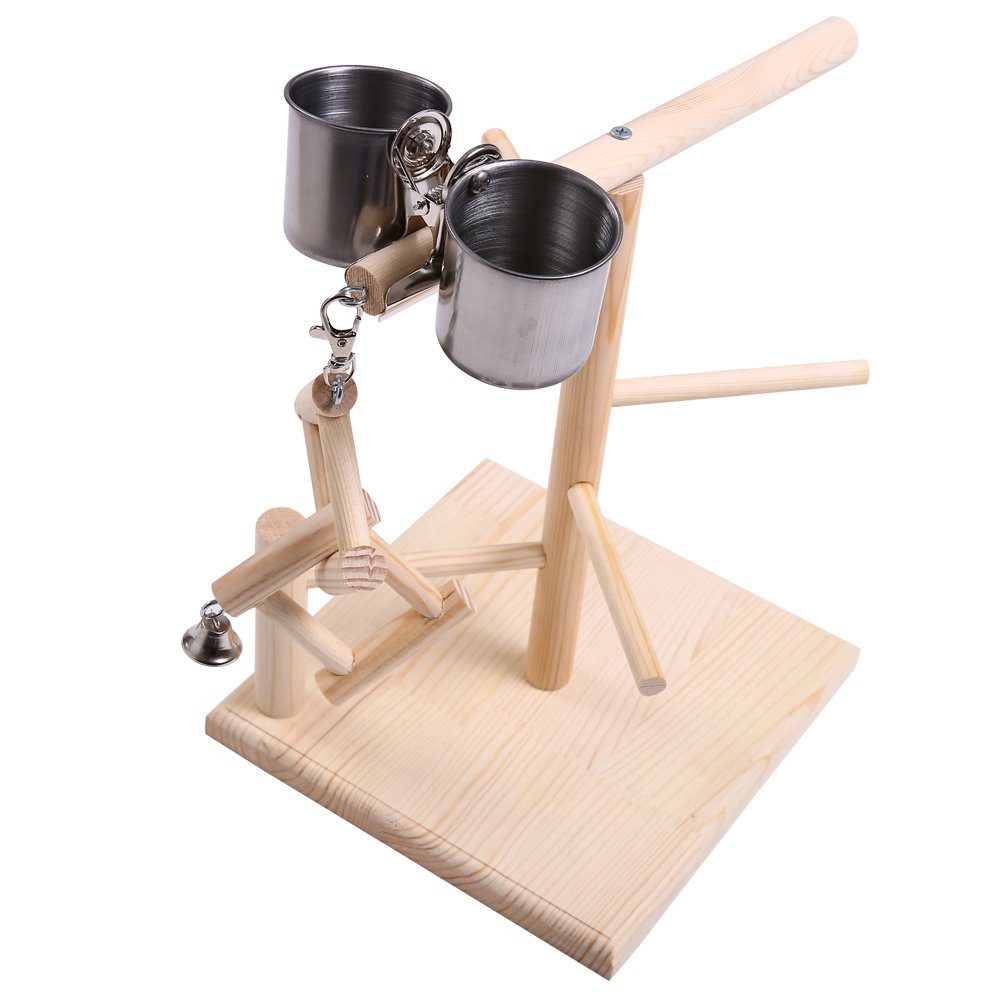 Soporte para loros, parque infantil para aves, percha de madera, soporte de gimnasio, Corralito, juguetes, ejercicio, gimnasio, Conure, Lovebirds