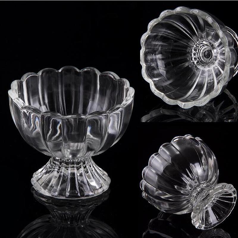 De vidrio sin plomo transparente postre de ensalada de vidrio de té de la leche batido copa de bebida tazón de helado taza para helado taza de agua de vidrio