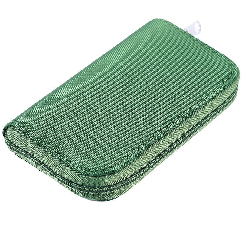 22 Slots Waterdichte Geheugenkaart Opbergtas Portemonnee Card Case Tas Id Houder Sd Micro Kaart Camera Telefoon Kaart protector Pouch: Green