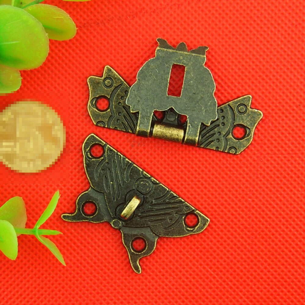 2PCS Antique Alloy Wood Box Padlock Clasp Drawer Suitcases Hasp Buckle Clasp Furniture