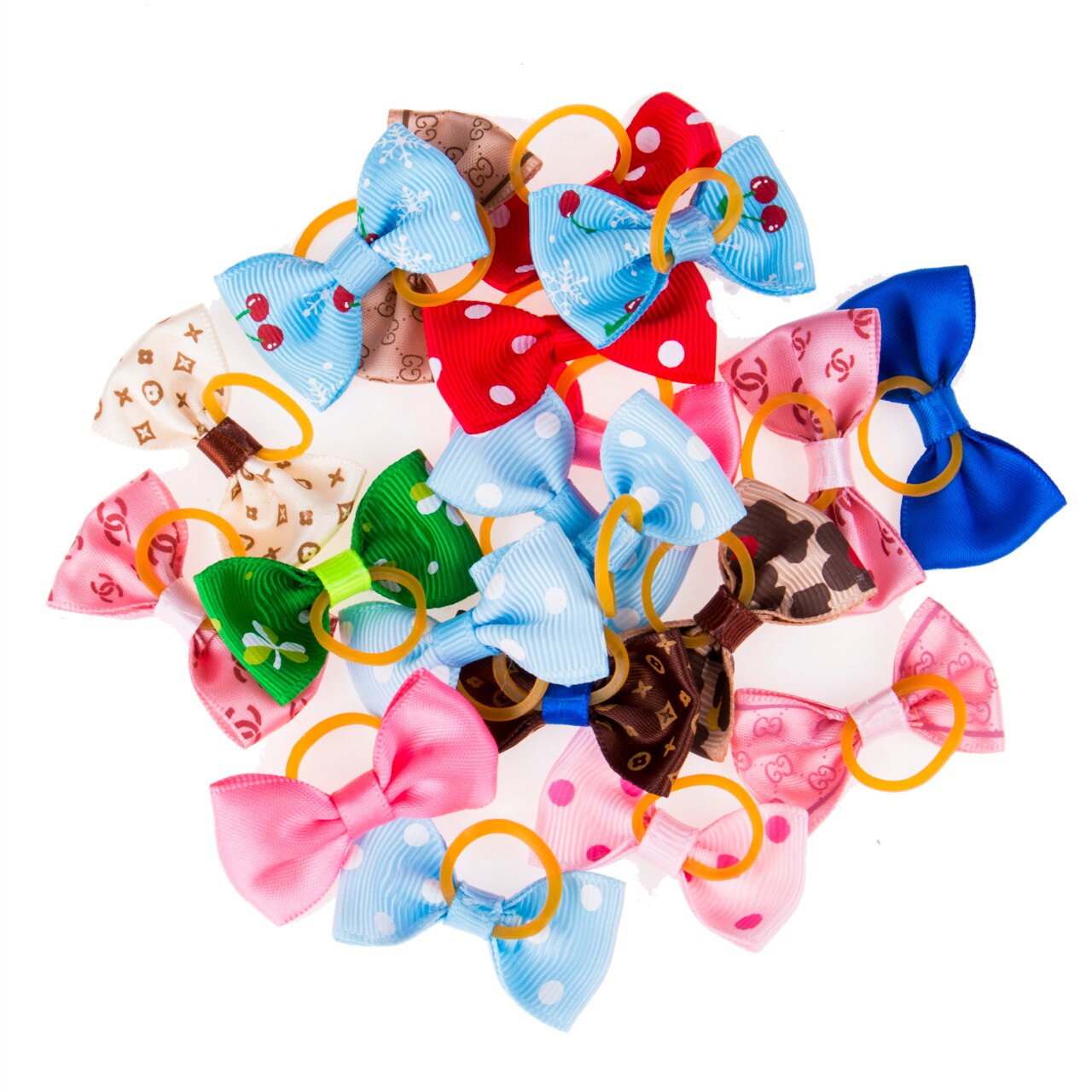 20 pcs Pet Kat Hond Kerst Hoofdband Strik Haarspelden Huisdier Producten met Elastiekjes Grooming Accessoires Voor Puppy Kitten: Default Title
