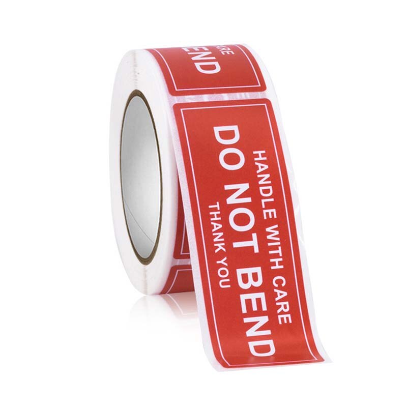 Warning Label Fragile Stickers for Goods Decoration 150Pcs/Roll Packing Labels Handle with Care Rectangular FRAGILE/DO NOT BEND