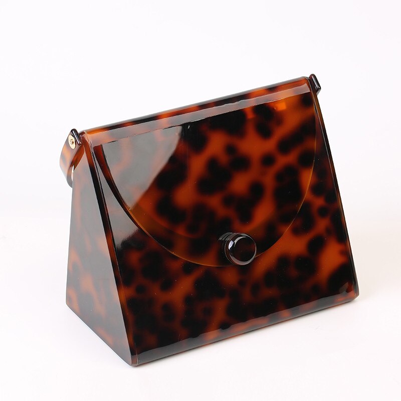 Brand Leopard Acryl Tas Vrouwen Klassieke Schildpad Print Handtassen Party Prom Avondtassen Koppelingen Dames Portemonnee