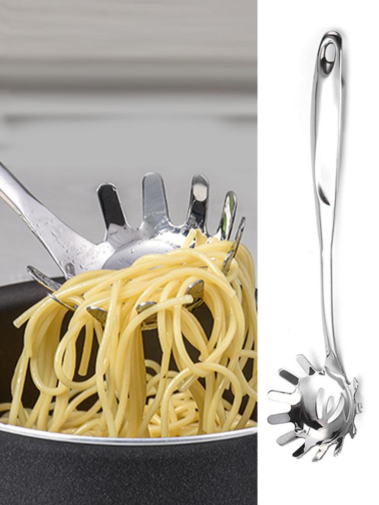 Italian Pasta Server Durable Stainless Steel Pasta Spoon Server with Ergonomic Handle Heat Resistant Kitchen Spaghetti Server