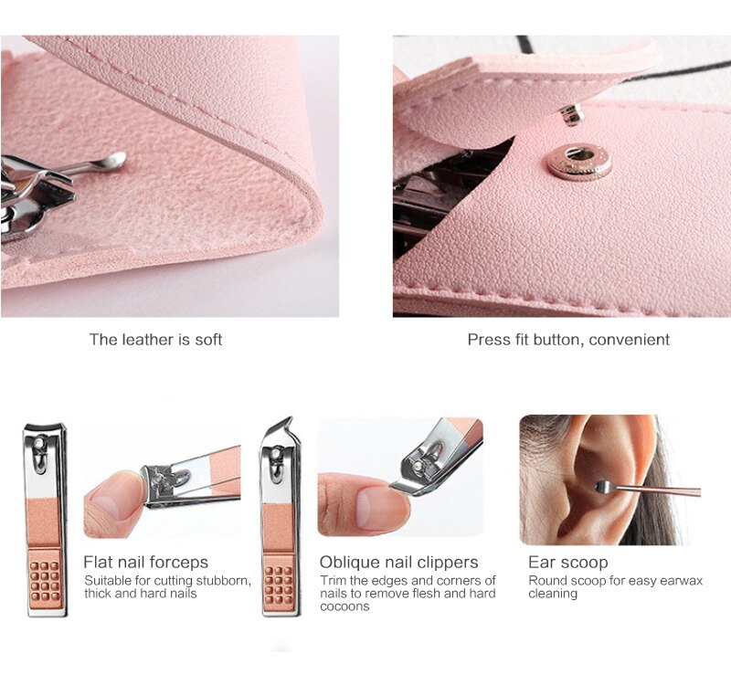 Pink Stainless Steel Nail Clipper Nail Cutting Machine Nail Trimmer Toe Nail Clipper Nail Tool