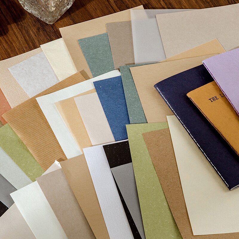 Páginas de libro en blanco para manualidades, papel de álbum de recortes, planificador de diario, Vintage, decorativo, DIY, 40 unids/lote