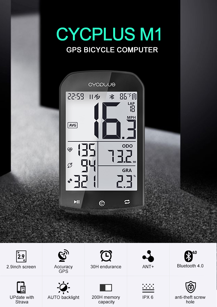 Cycplus M1 Fiets Gps Computer Fiets Computer Speedmeter Wireless Fietsen Stopwatch