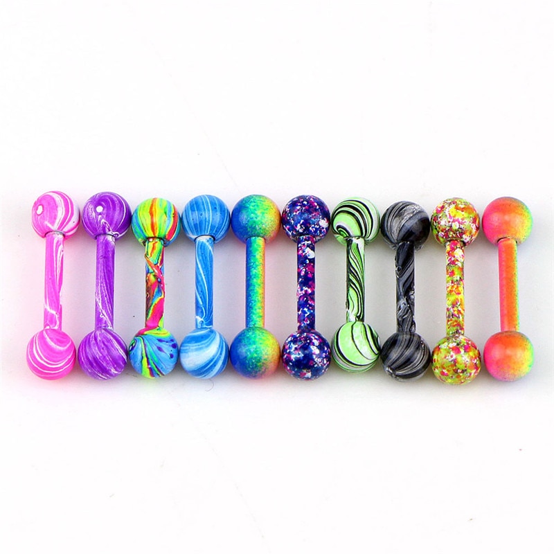 10PCs Ear Cartilage Tragus Piercings Jewelry Mens Womens 16G 6mm Labret Studs For Lobe Tragus Piersing Ear Plugs Barbell