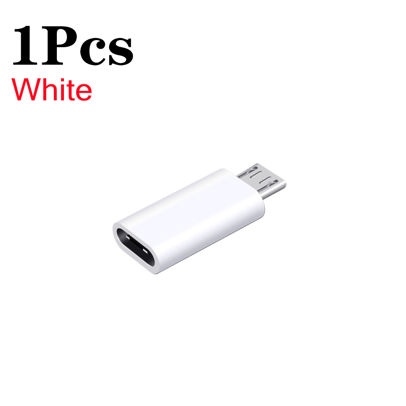 Type C To Micro USB Android Charging Adapter OTG Converter for Samsung Mi Huawei USB C To Micro USB Data OTG Sync Charger Jack: WHITE