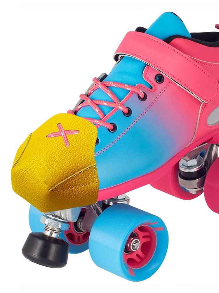 1 pçs quad roller skate toe guarda capa protetor de patinação deslizante capa dianteira acessórios feminino meninas colorido mircofiber couro
