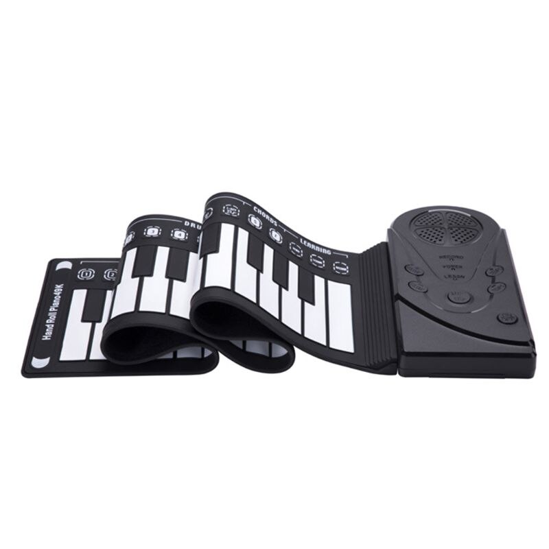 Roll-up keyboard klaver, bærbar 49 nøgler elektronisk hånd rullende keyboard pædagogisk instrument til børnebørn