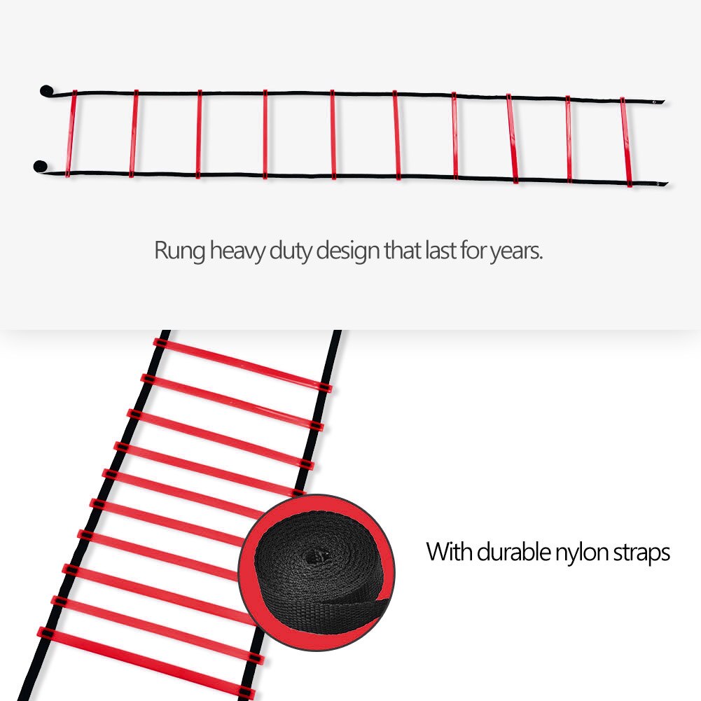 Durable 5m Adjustable Football Flexibility Speeds Training Fitness Jumping Ladder For Football Tennis Baseball Sports Activities