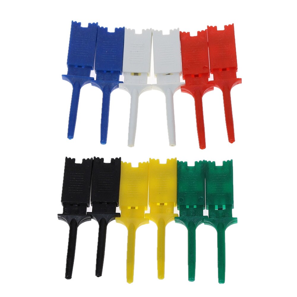 12X SMD IC Test Hook Clip Grabbers Test Probe Logic analyzer klem: Each Color 2pcs