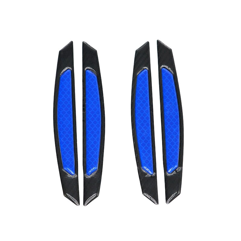 MotoLovee Car Sticker 3D Carbon Fiber Sticker Car Door Protection Sticker Decal Reflective Strip Warning Car Styling Accessories: black blue