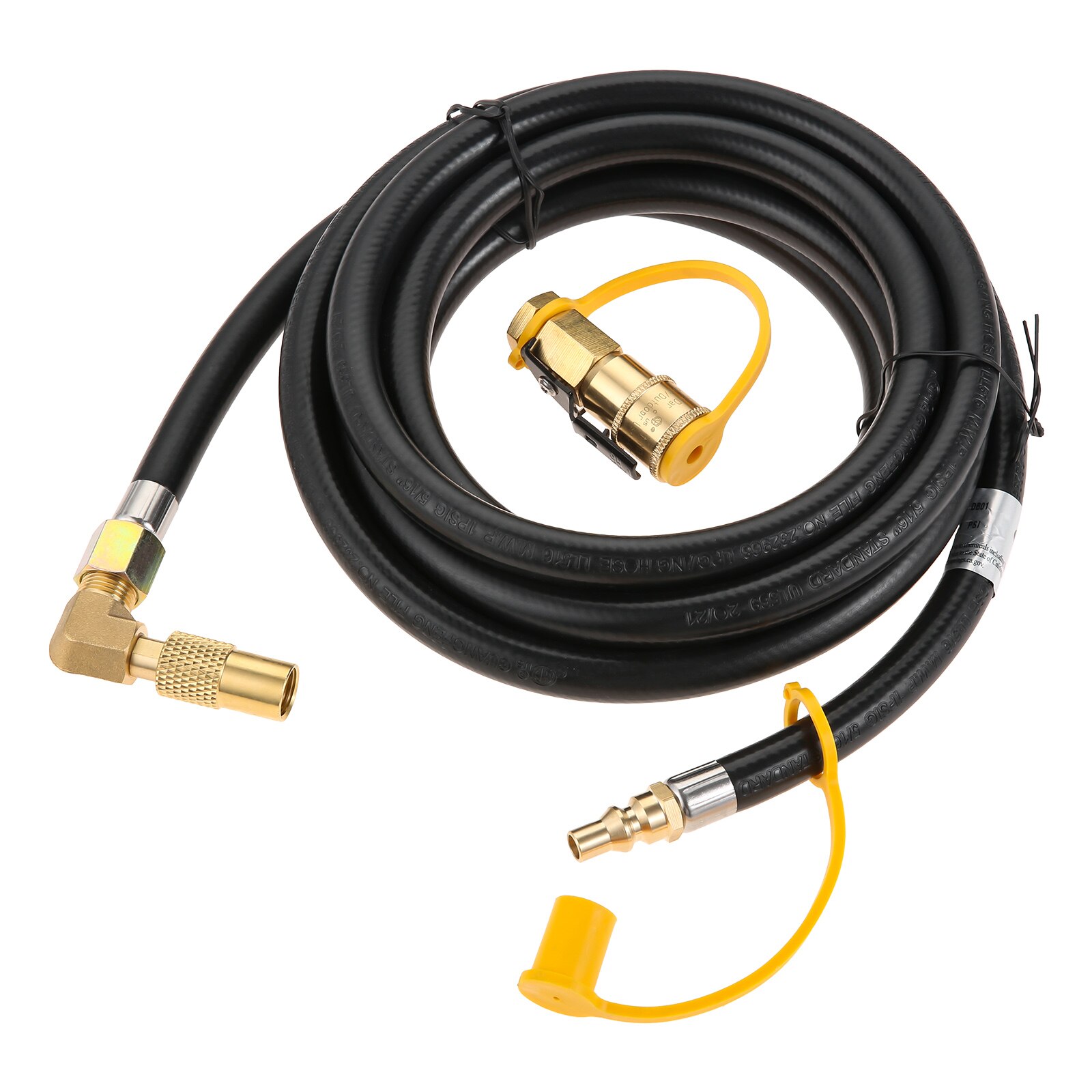 12FT Propane Gas Extension Line with 1/4&quot; Quick Disconnect Fitting Propane Extension Hose Connect Outdoor RV Trailer for Grill