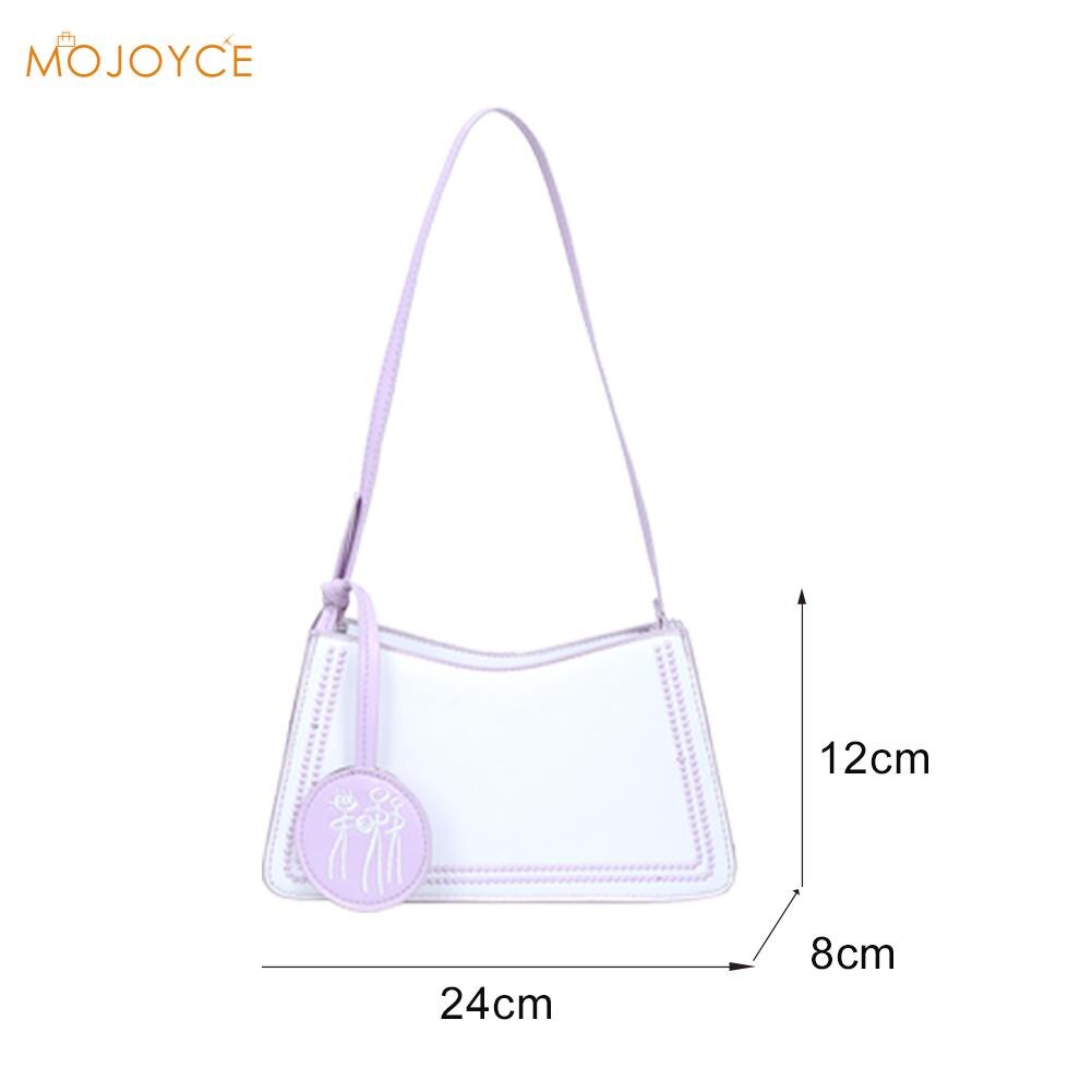 Women PU Crossbody Bags Simple Female Leather Hit Color Daily Shoulder Pouch Exquisite Shopping Bags