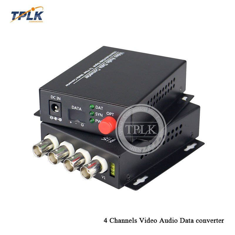 1 Paar 4 Kanalen Video Audio Data Converter Ahd/Tvi/Cvi Ip Audio Video Fiber Optische Converter