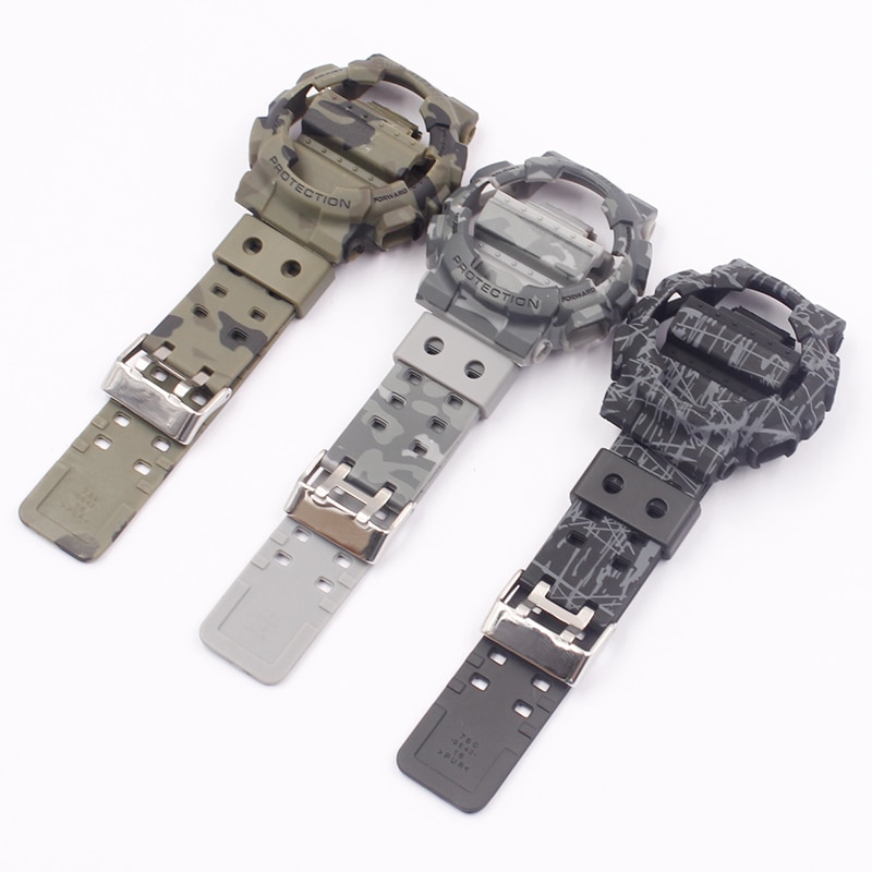 Watch accessories for Casio GSHOCK GLS GD GA110 GA100 GD120 camouflage silicone strap case