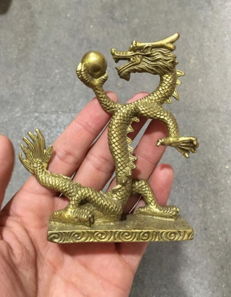 Rare COLLECTIBLES OLD DECORATED HANDWORK BRONZE CARVING DRAGON WONDERFUL STATUE