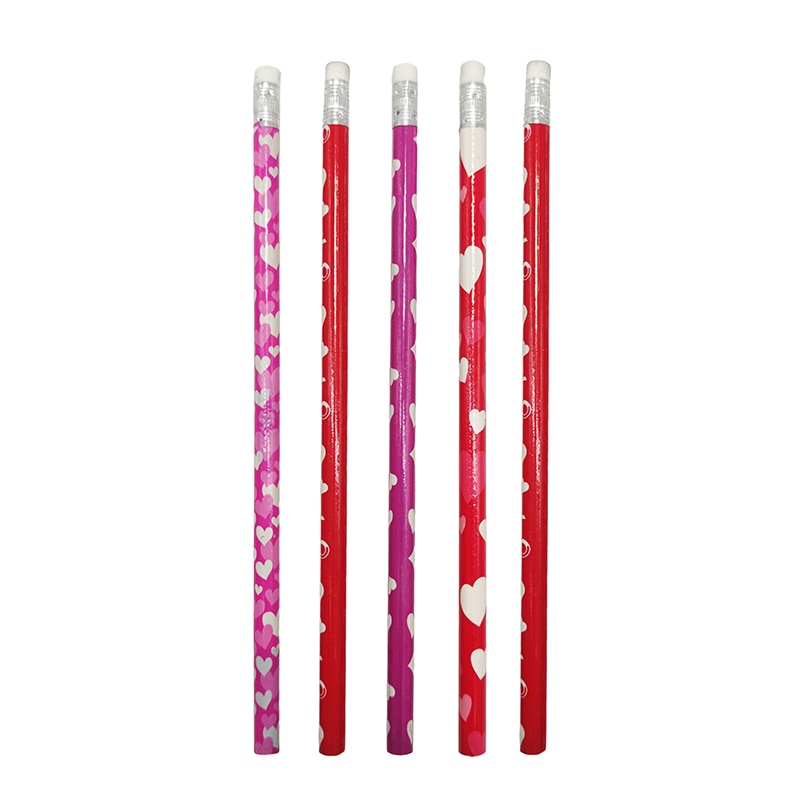 5 Pcs Hb Potlood Student Tekening Potlood Gum Potlood Kerstcadeau Briefpapier Schets Potlood Schilderij Kerstcadeau: 5pcs Love