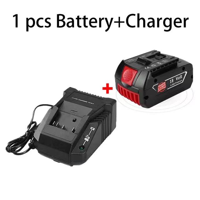 18V 6000mAh Replacement BAT609 Battery for Bosch Compatible BAT618 BAT619G BAT620 SKC181-02 Cordless Power Tool Battery+charger: Red