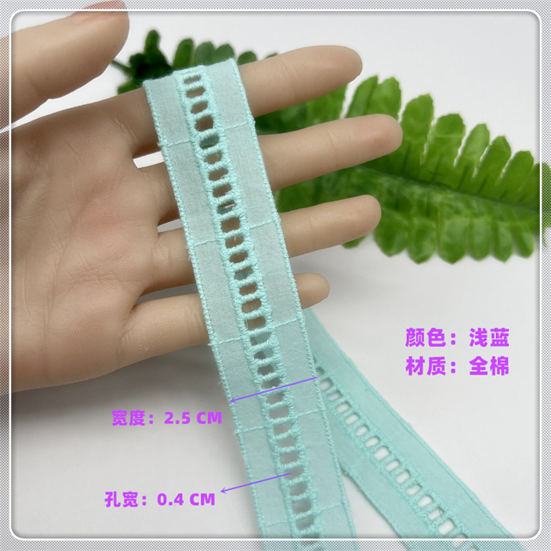 15 yardas 25 mm falda bordada rayas horizontales, atadura hueca de algodón, correa para el cabello, lazo DIY artesanía accesorios artesanales mejoras para el hogar a0475b - 1: Níquel negro