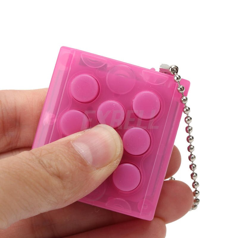 Mini Toy Puchi Puchi Endless Pop Pop Infinite Bubble Wrap Relieve Stress Key Chain: Red